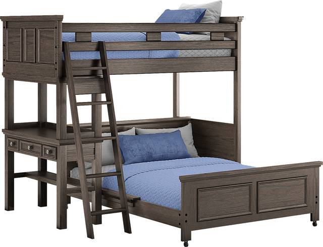 Kids Canyon Lake Java Twin/Full Loft with Desk - Thumbnail - Image 1