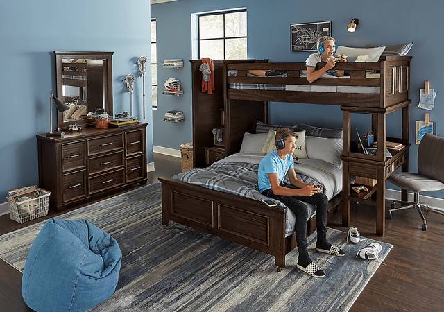 Kids Canyon Lake Java Twin/Full Step Loft with Desk - Thumbnail - Image 3