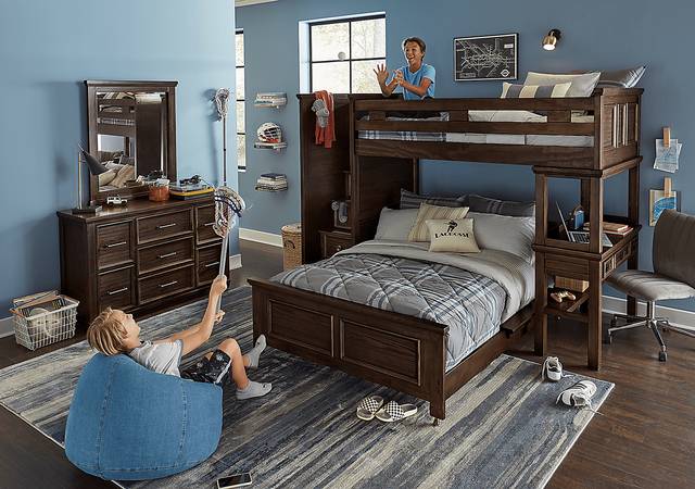 Kids Canyon Lake Java Twin/Full Step Loft with Desk - Thumbnail - Image 4