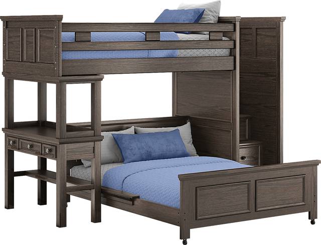 Kids Canyon Lake Java Twin/Full Step Loft with Desk - Thumbnail - Image 1