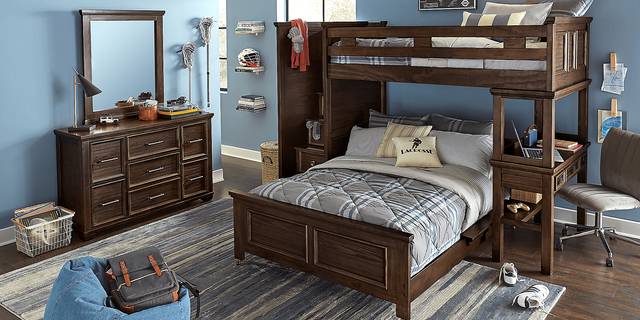 Kids Canyon Lake Java Twin/Full Step Loft with Desk - Thumbnail - Image 2