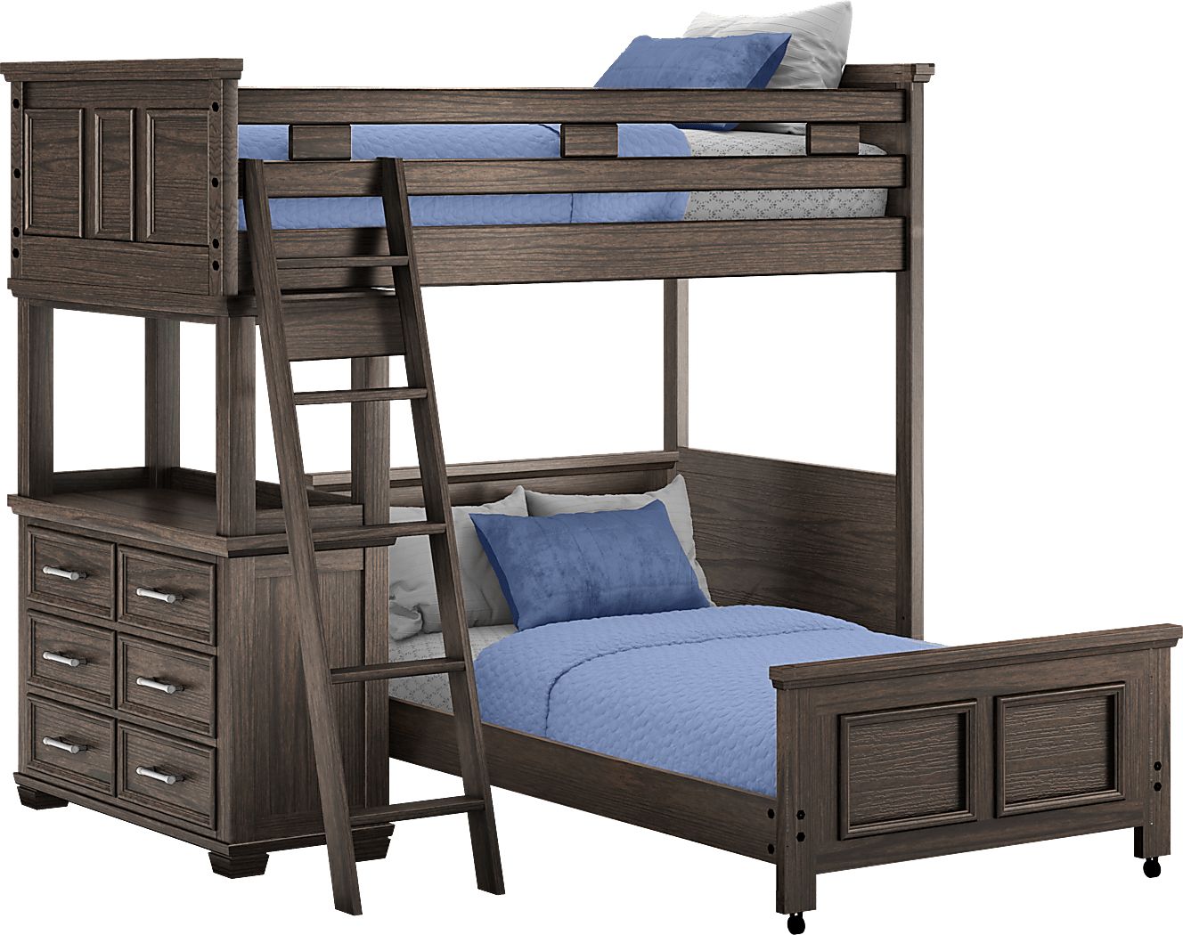 Kids Canyon Lake Java Twin/Twin Loft with Dresser