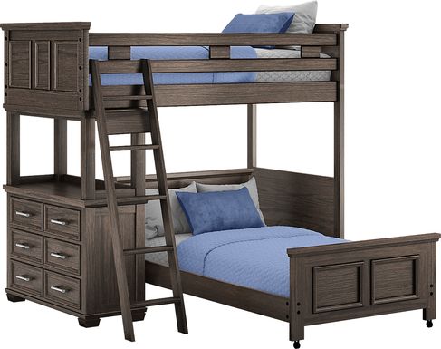 Kids Canyon Lake Java Twin/Twin Loft with Dresser