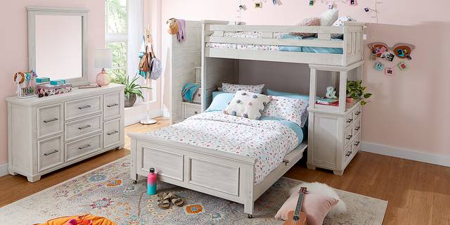 Kids Canyon Lake Ash Gray Twin/Twin Step Loft with Dresser - Thumbnail - Image 2
