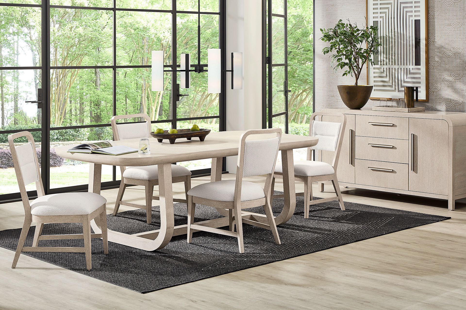 Canyon Light Gray 5 Pc Dining Room with Upholstered Chairs - Image 1