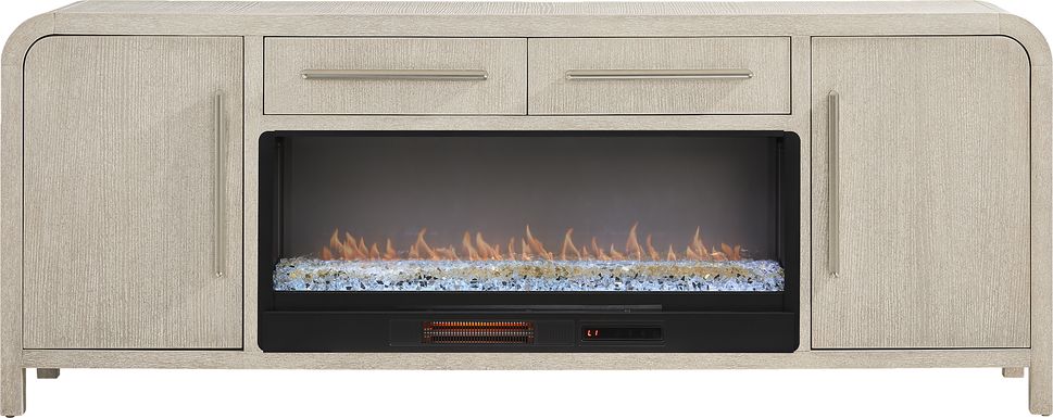 Canyon Light Gray 84 in. Console with Electric Fireplace