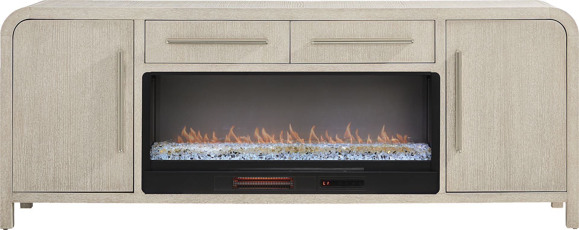 Canyon Light Gray 84 in. Console with Electric Fireplace - Image 1
