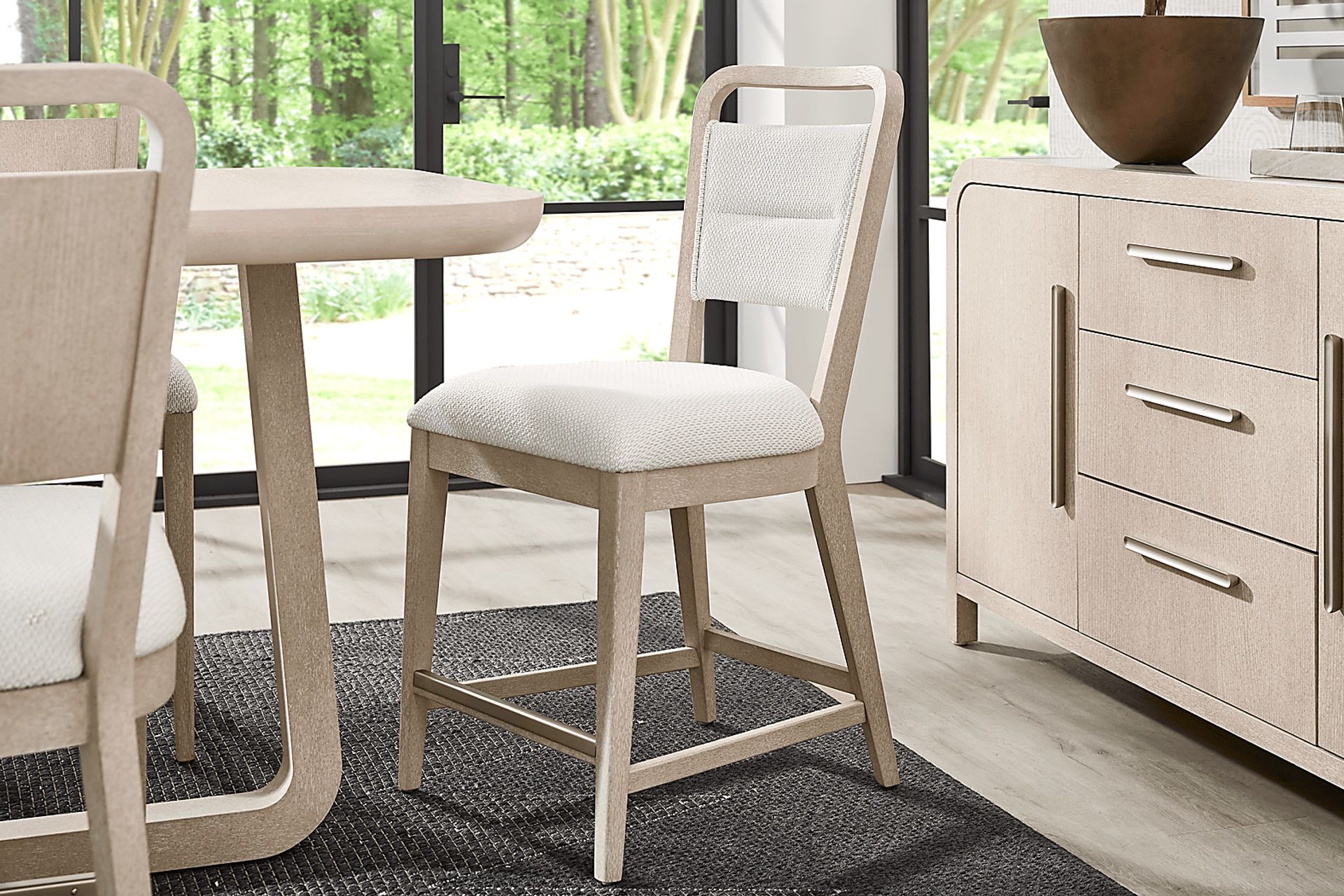 Canyon Light Gray 5 Pc Counter Height Dining Room with Upholstered Chairs - Image 6