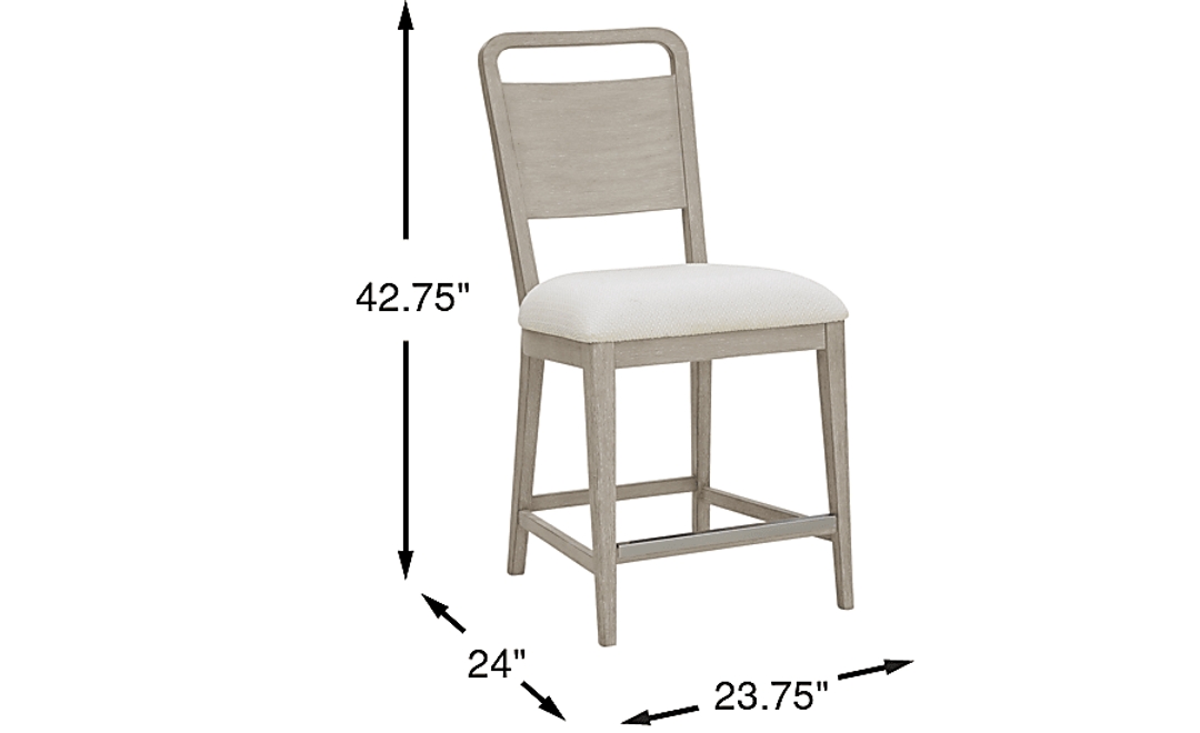 Canyon Light Gray Wood Back Counter Stool