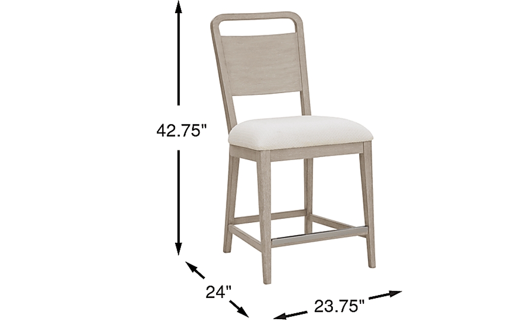 Canyon Light Gray Wood Back Counter Stool