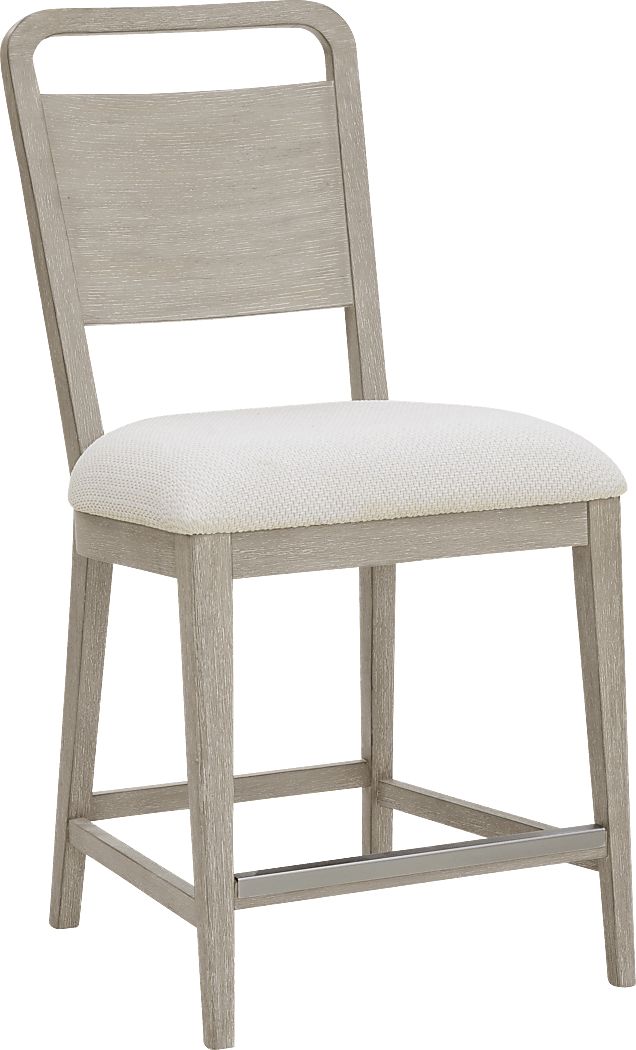 Canyon Light Gray Wood Back Counter Stool