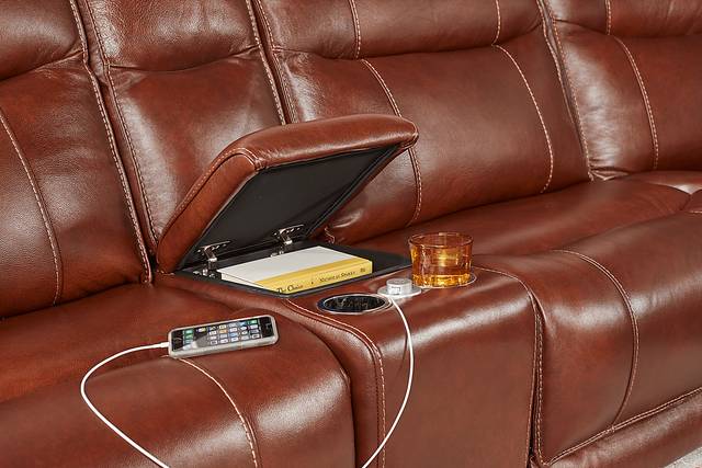 Canyon Ranch Brown 6 Pc Leather Power Plus Reclining Sectional - Thumbnail - Image 4
