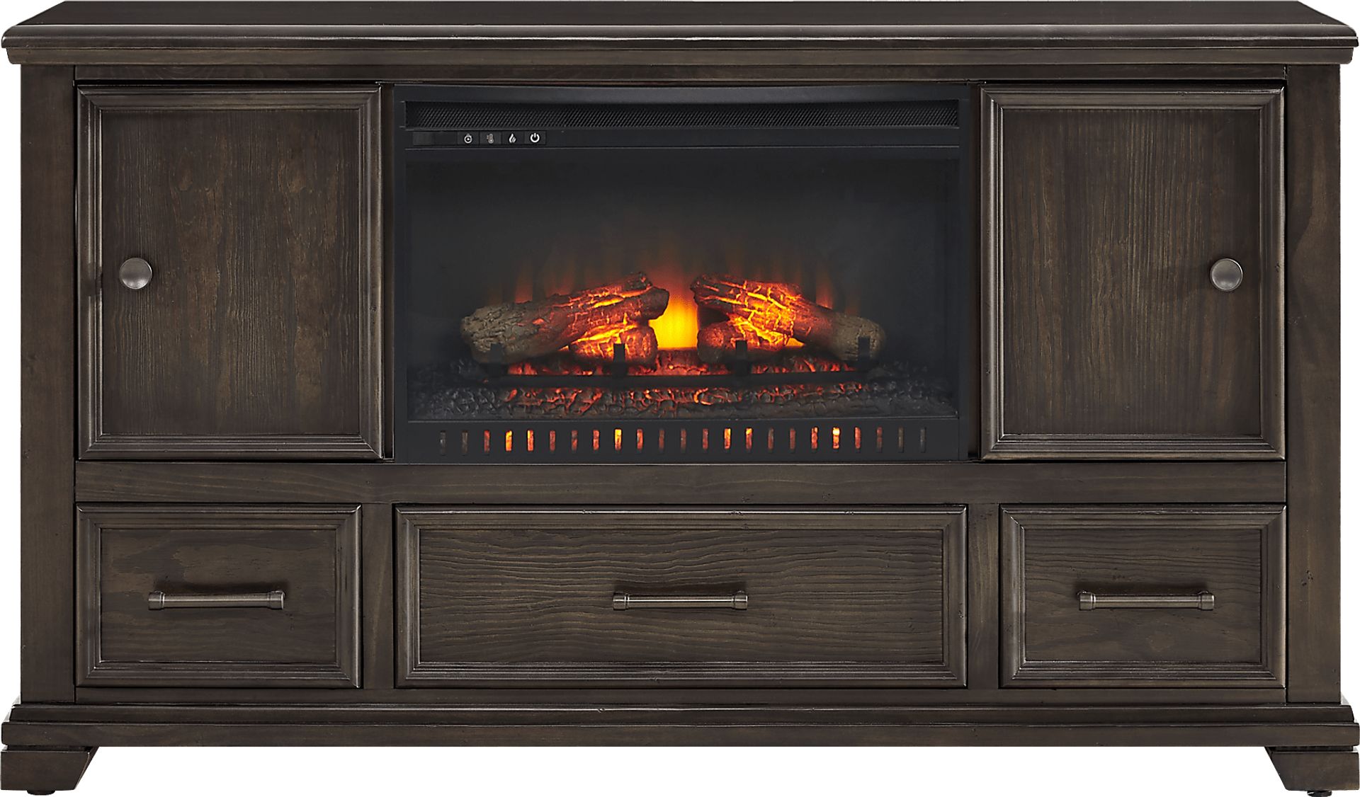 Canyon River Java 61 in. Console with Electric Log Fireplace - Image 1