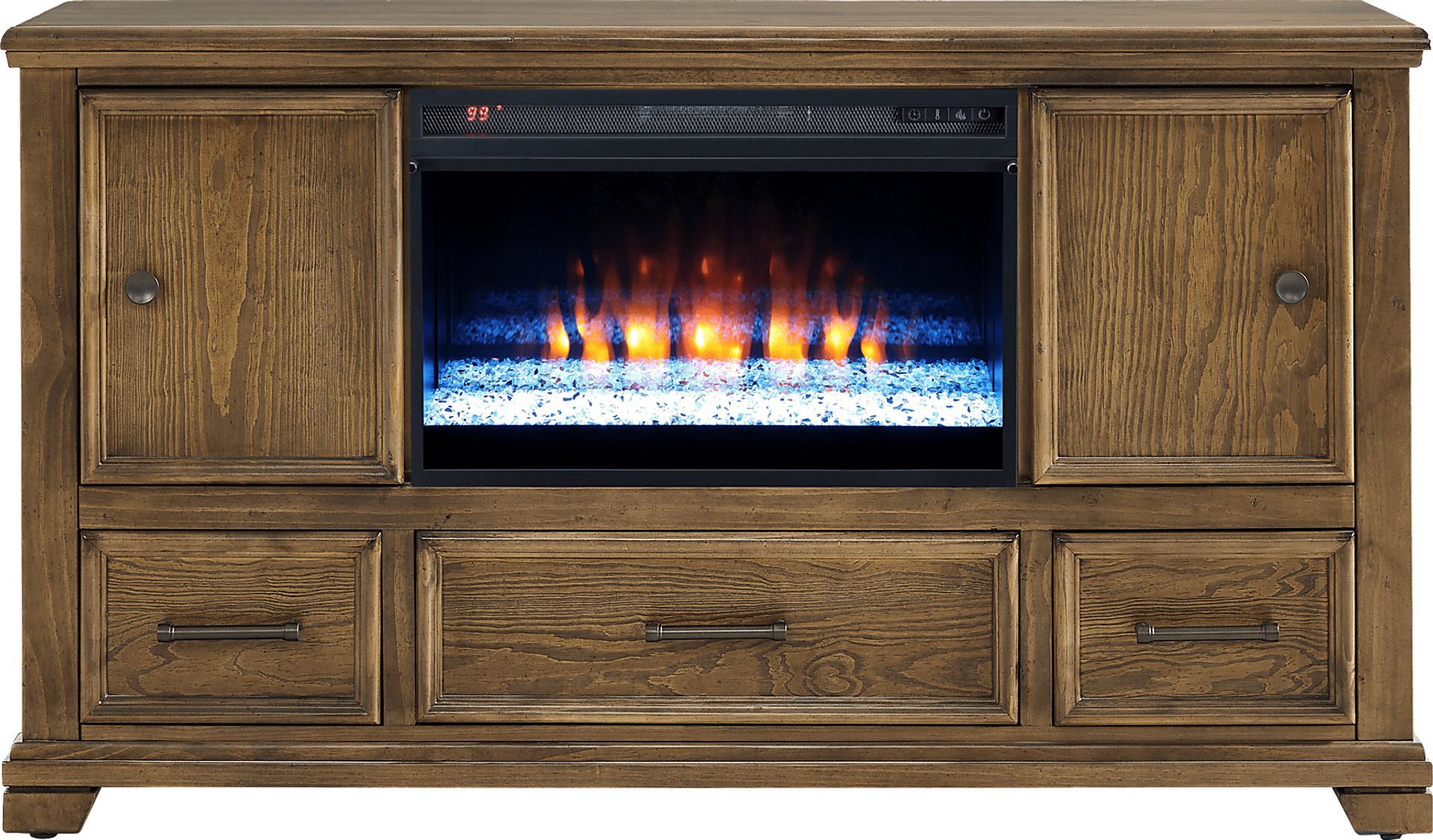 Canyon River Saddle 61 in. Console with Electric Fireplace - Image 1