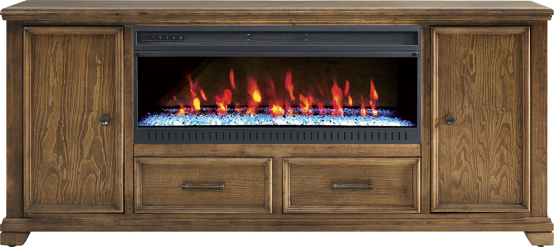 Canyon River Saddle 81 in. Console with Electric Fireplace - Image 1