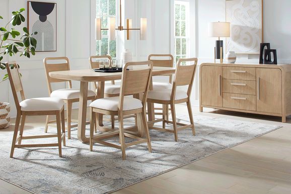 Canyon Sand 5 Pc Counter Height Dining Room with Panel Back Chairs