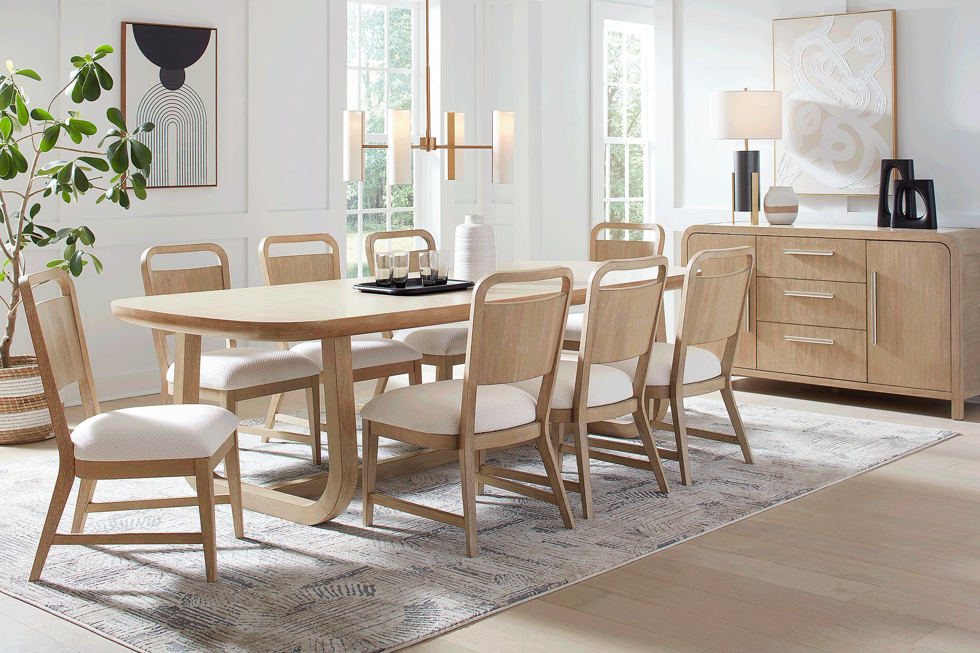 Canyon Sandstone 5 Pc Dining Room with Panel Back Chairs - Image 1