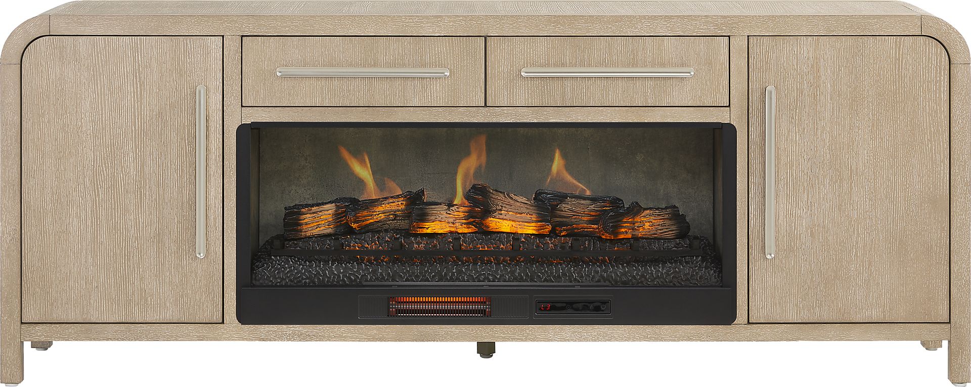 Canyon Sandstone 84 in. Console with Electric Log Fireplace - Image 1