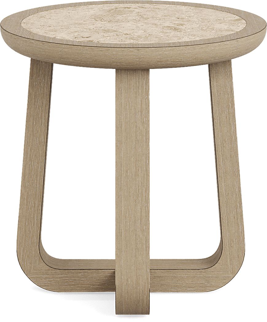 Canyon Sandstone Round End Table with Stone Top