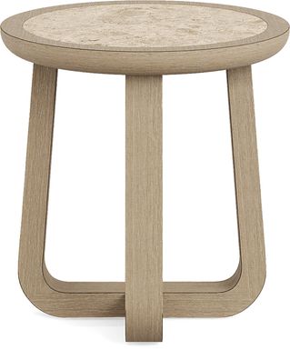 Canyon Sandstone Round End Table with Stone Top