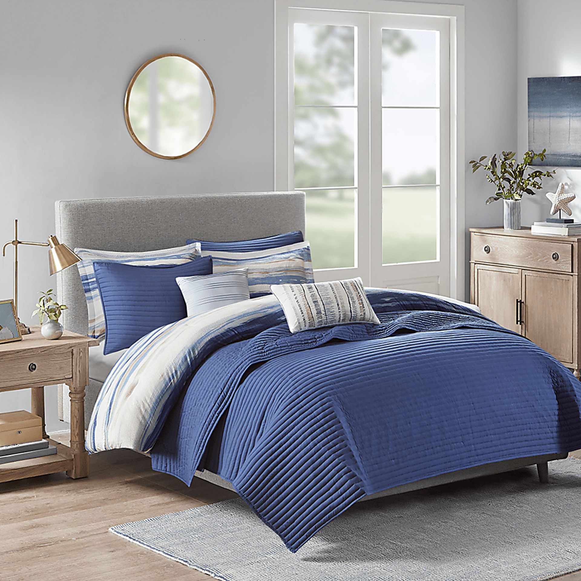 Capedeville Blue 8 Pc King/California King Comforter Set - Image 2