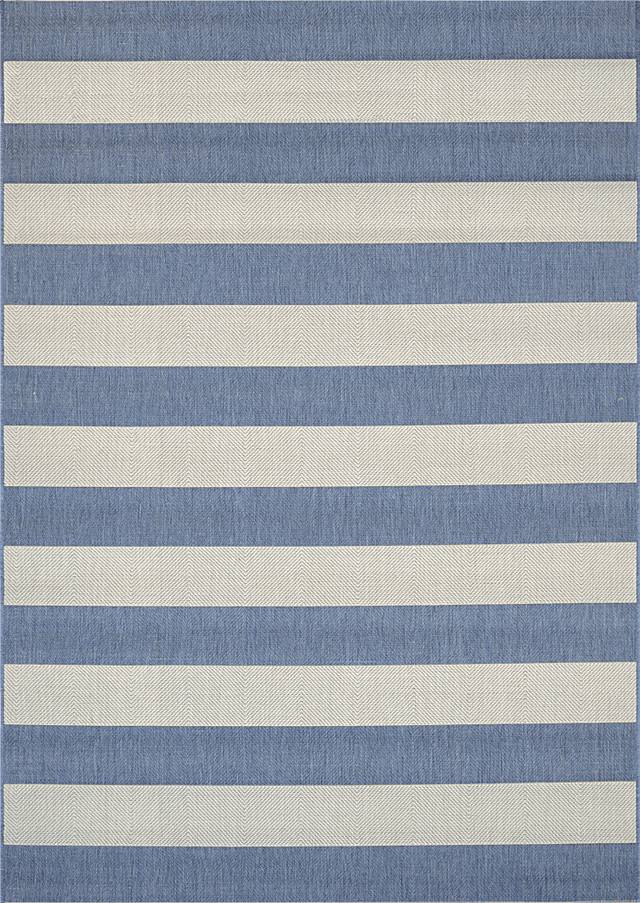 Cape Bay Blue 7'10 x 10'9 Indoor/Outdoor Rug - Thumbnail - Image 1