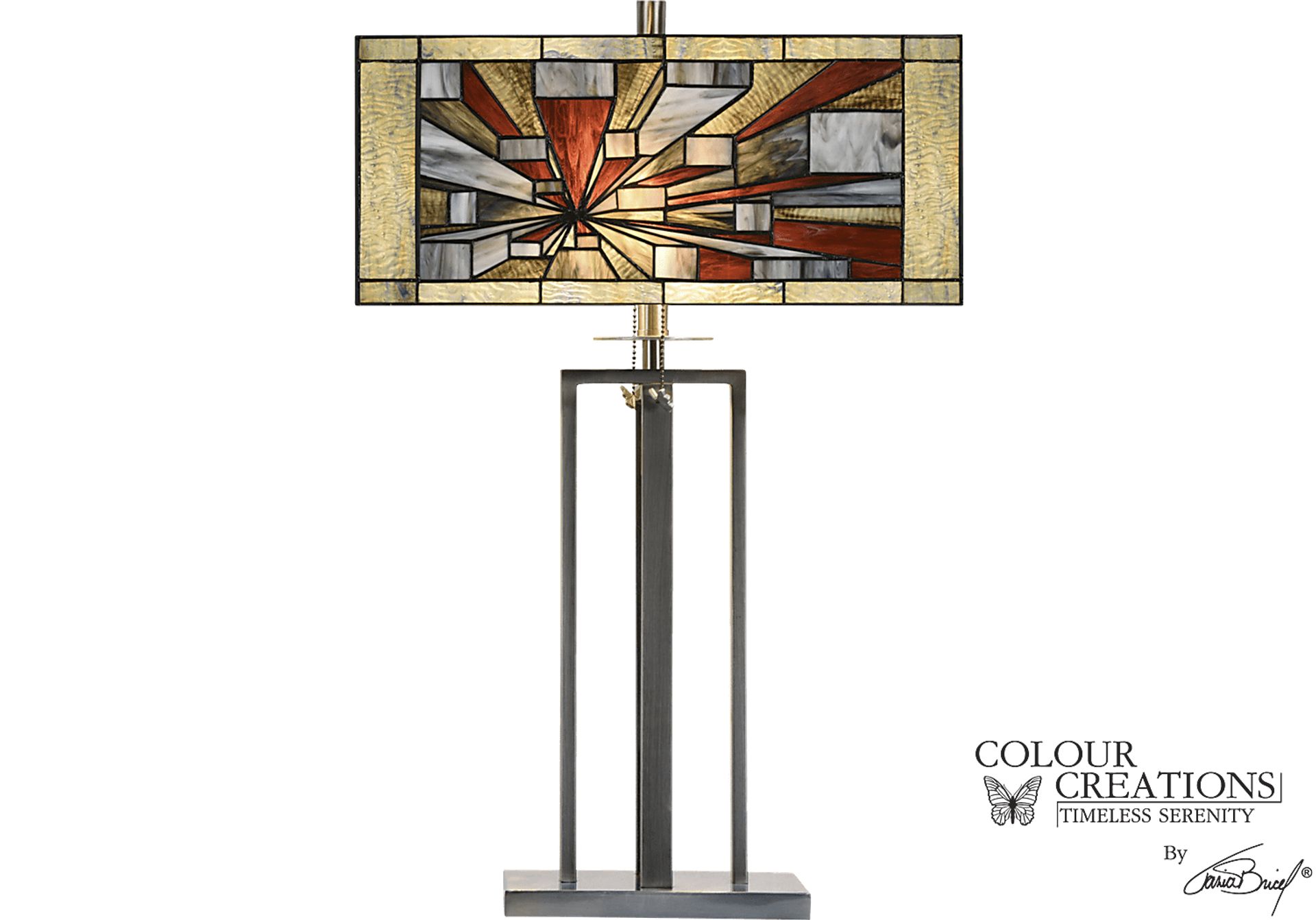Capital District Silver Tiffany Style Lamp - Image 2