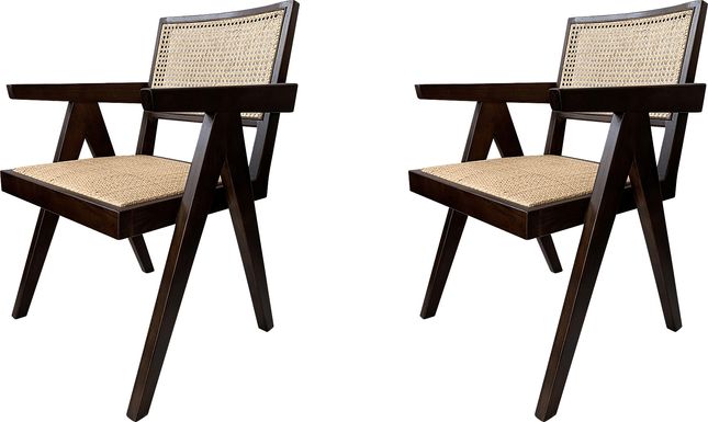 Caplon Black Arm Chair, Set of 2