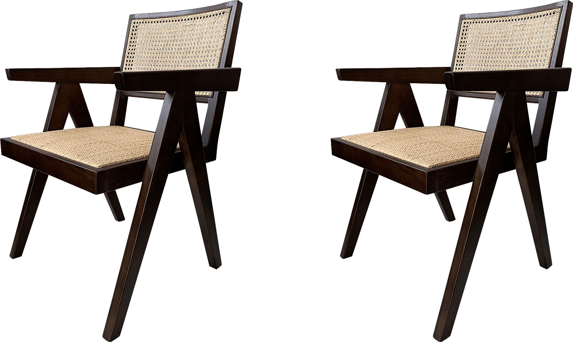 Caplon Black Arm Chair, Set of 2 - Image 1