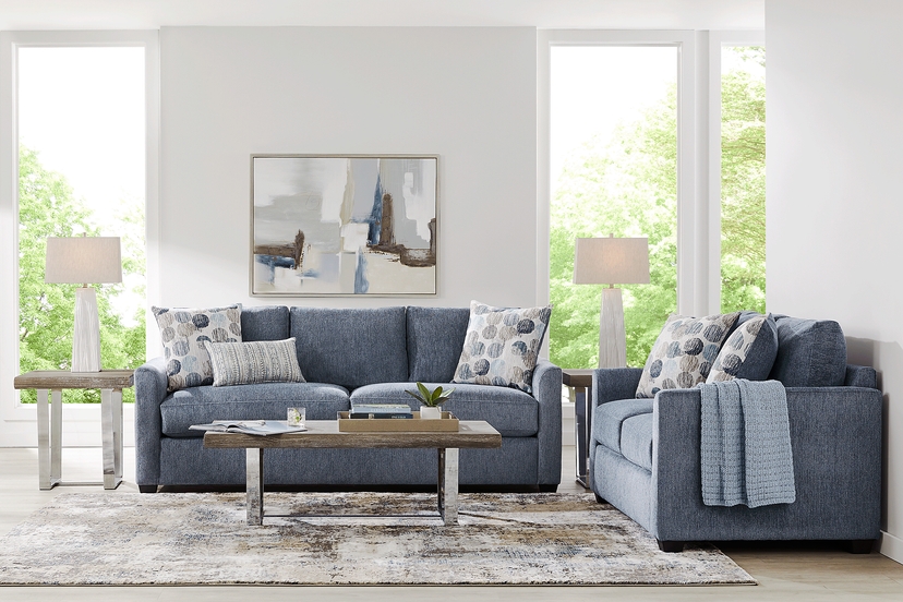 Caprice Navy 2 Pc Living Room