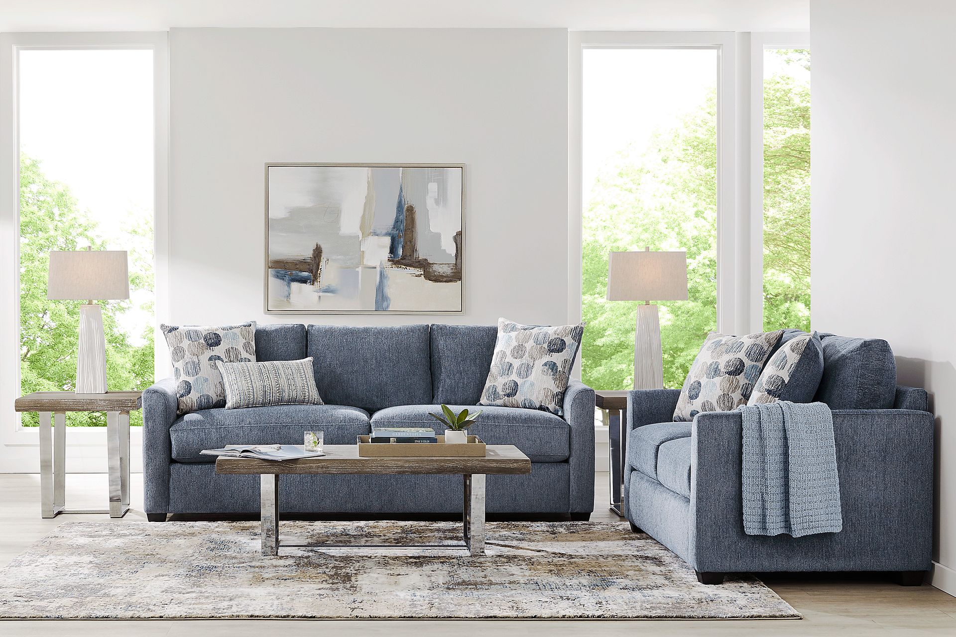 Caprice Navy 5 Pc Living Room - Image 1