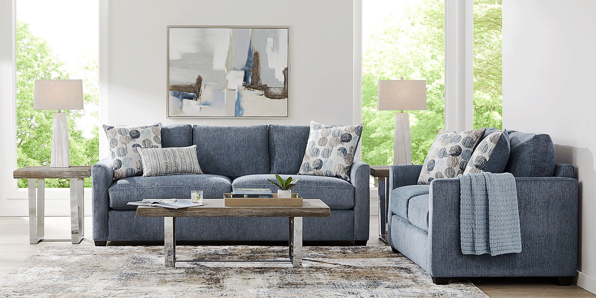 Caprice Navy Sofa - Image 2