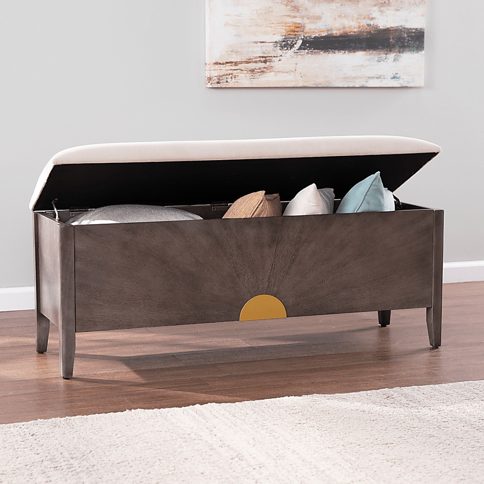 Capriola Gray Accent Bench - Image 6