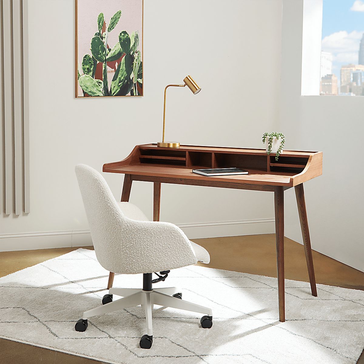Caputa Brown Dark Wood Desk | Rooms to Go