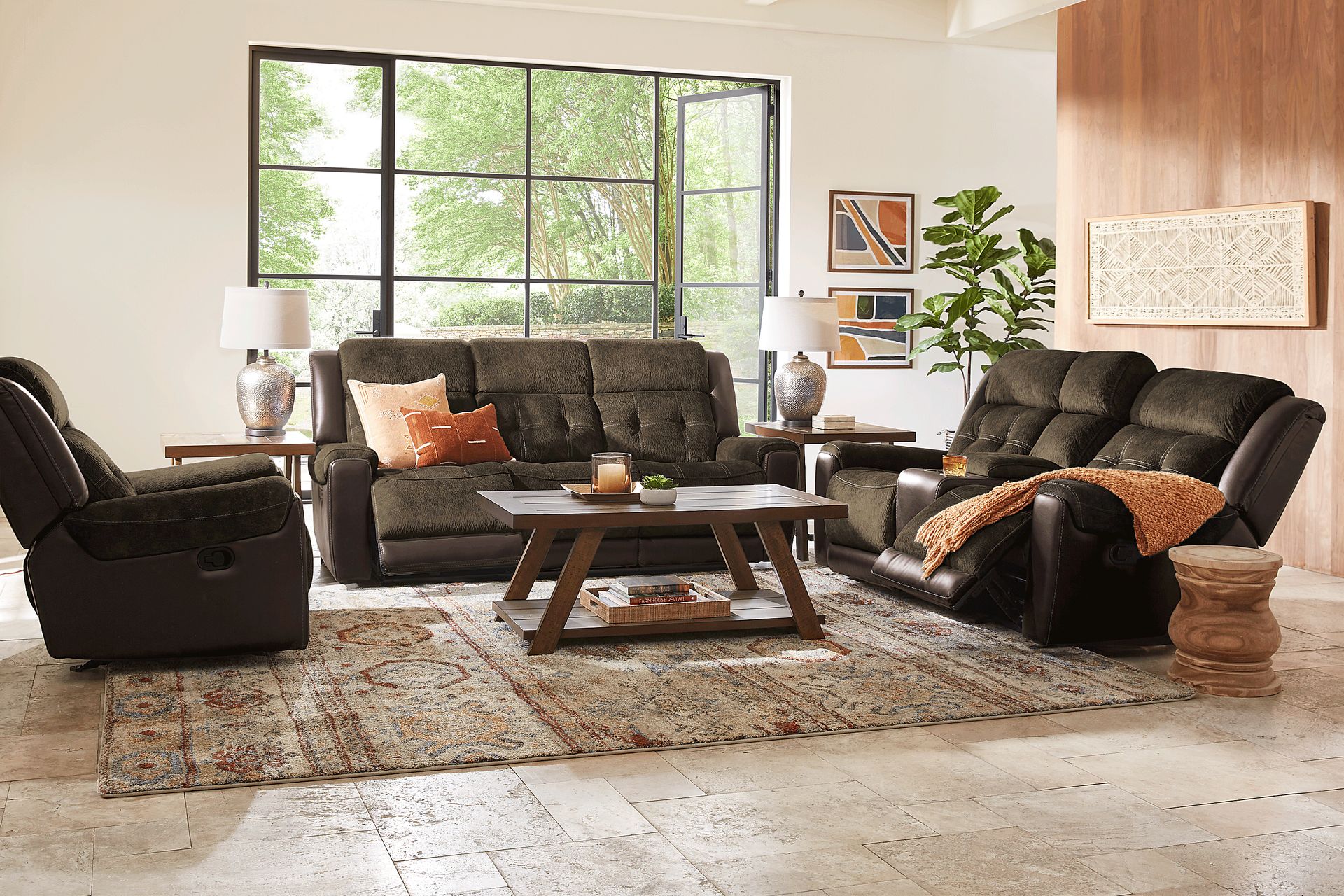 Capwood Brown Glider Recliner - Image 2