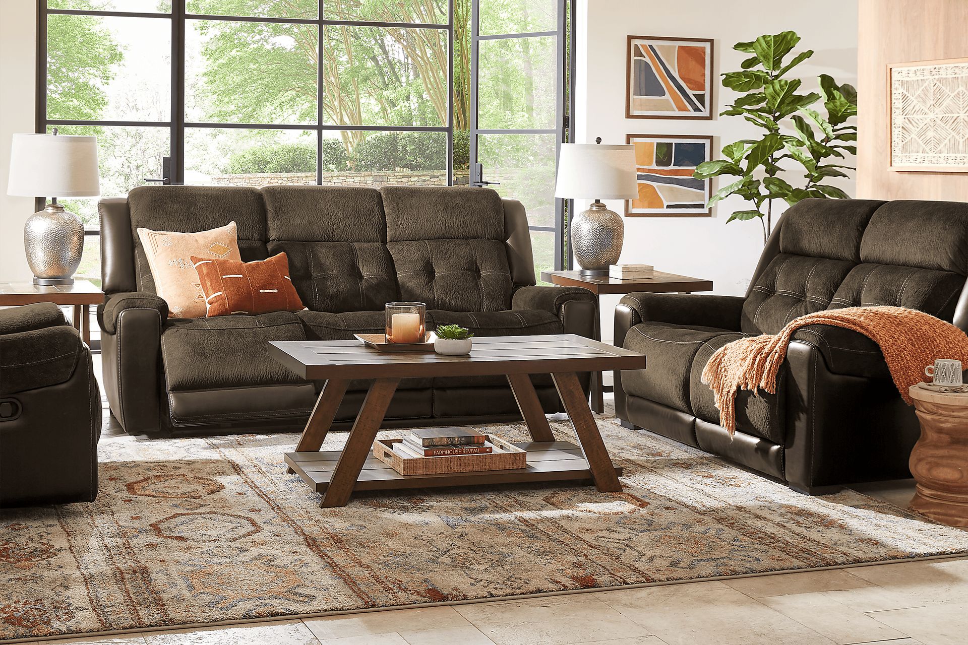 Capwood Brown Loveseat - Image 2