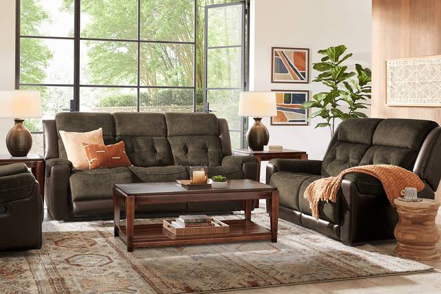 Capwood Brown 7 Pc Living Room with Reclining Sofa - Thumbnail - Image 1