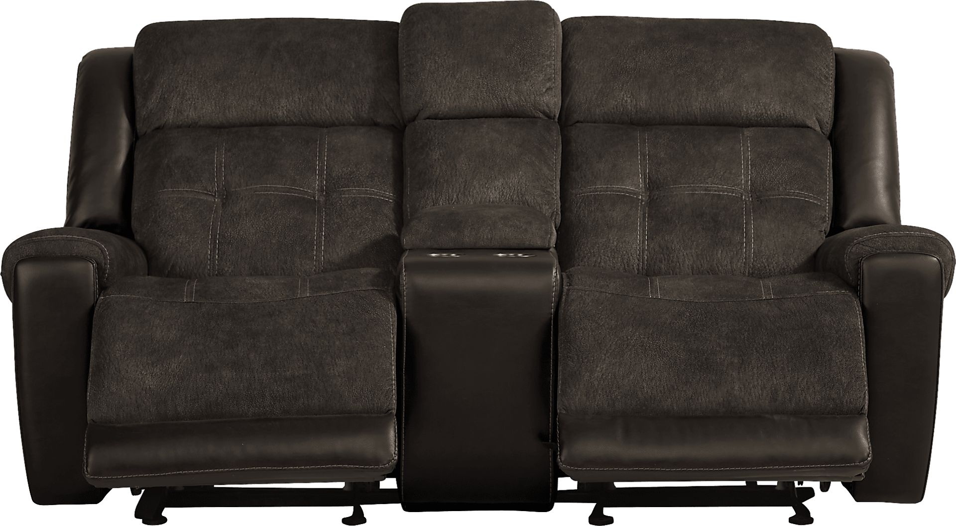Capwood Brown Glider Reclining Console Loveseat - Image 1