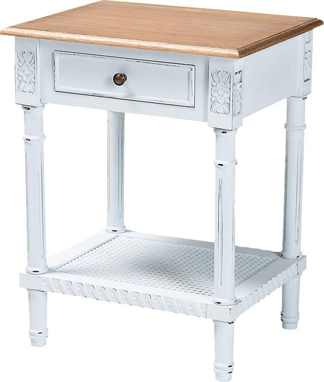 Caracaly White End Table - Thumbnail - Image 1