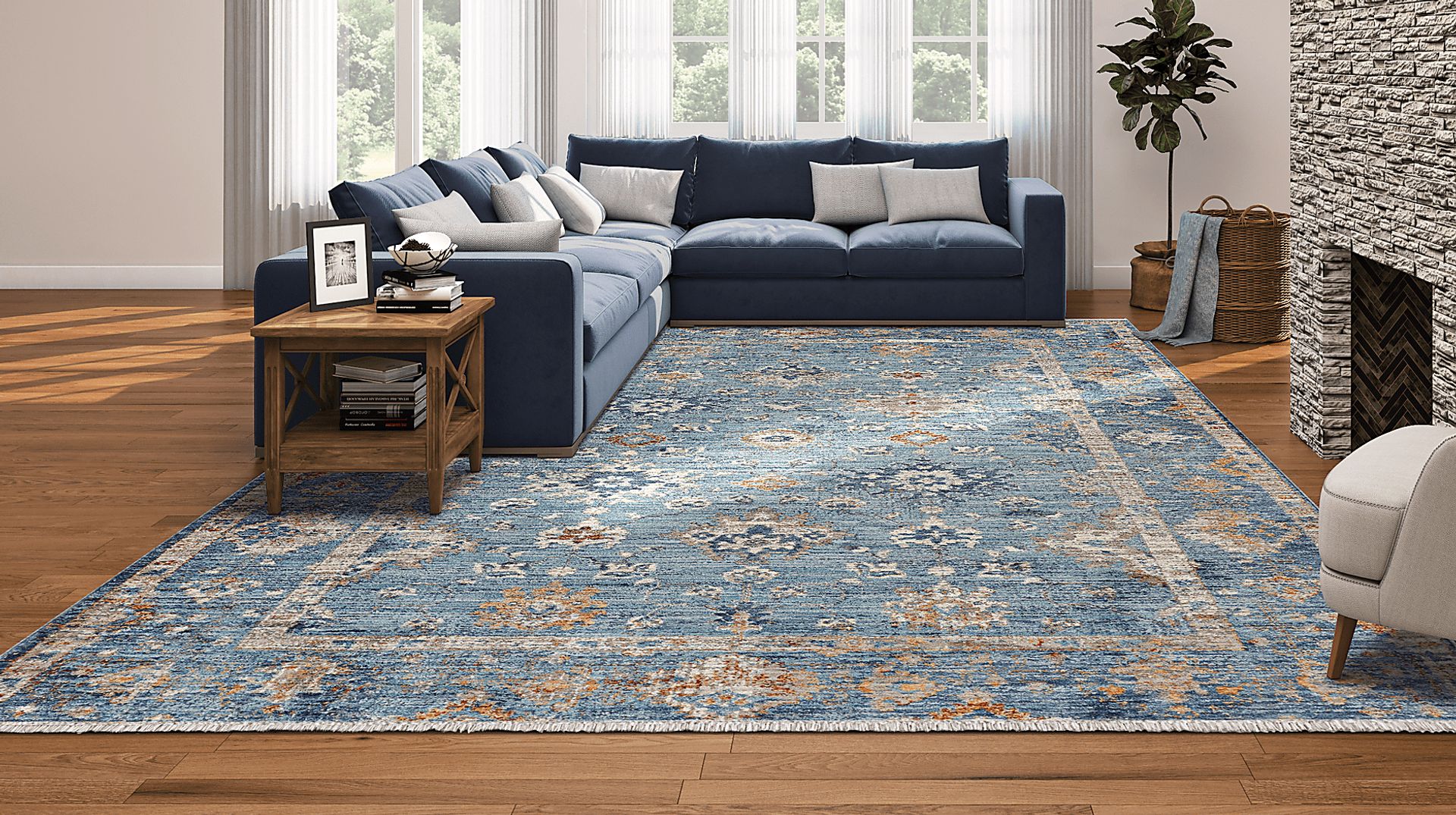 Carameny Denim 7'10 x 10'9 Rug - Image 2