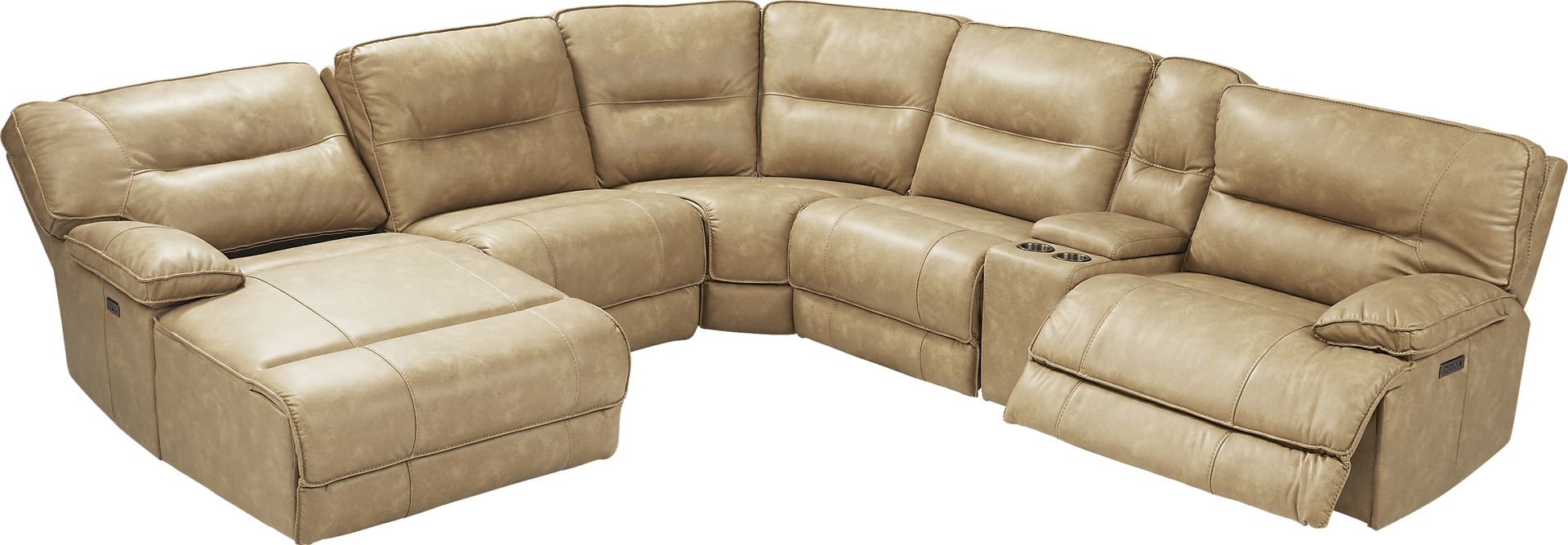 Caranova Camel 9 Pc Dual Power Sectional Living Room - Image 3