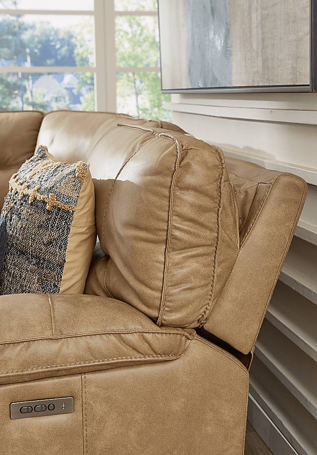 Caranova Camel 9 Pc Dual Power Sectional Living Room - Thumbnail - Image 5