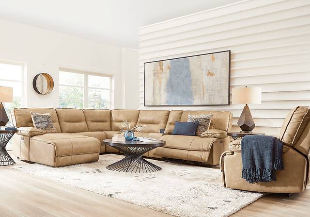 Caranova Camel 9 Pc Dual Power Sectional Living Room - Thumbnail - Image 2