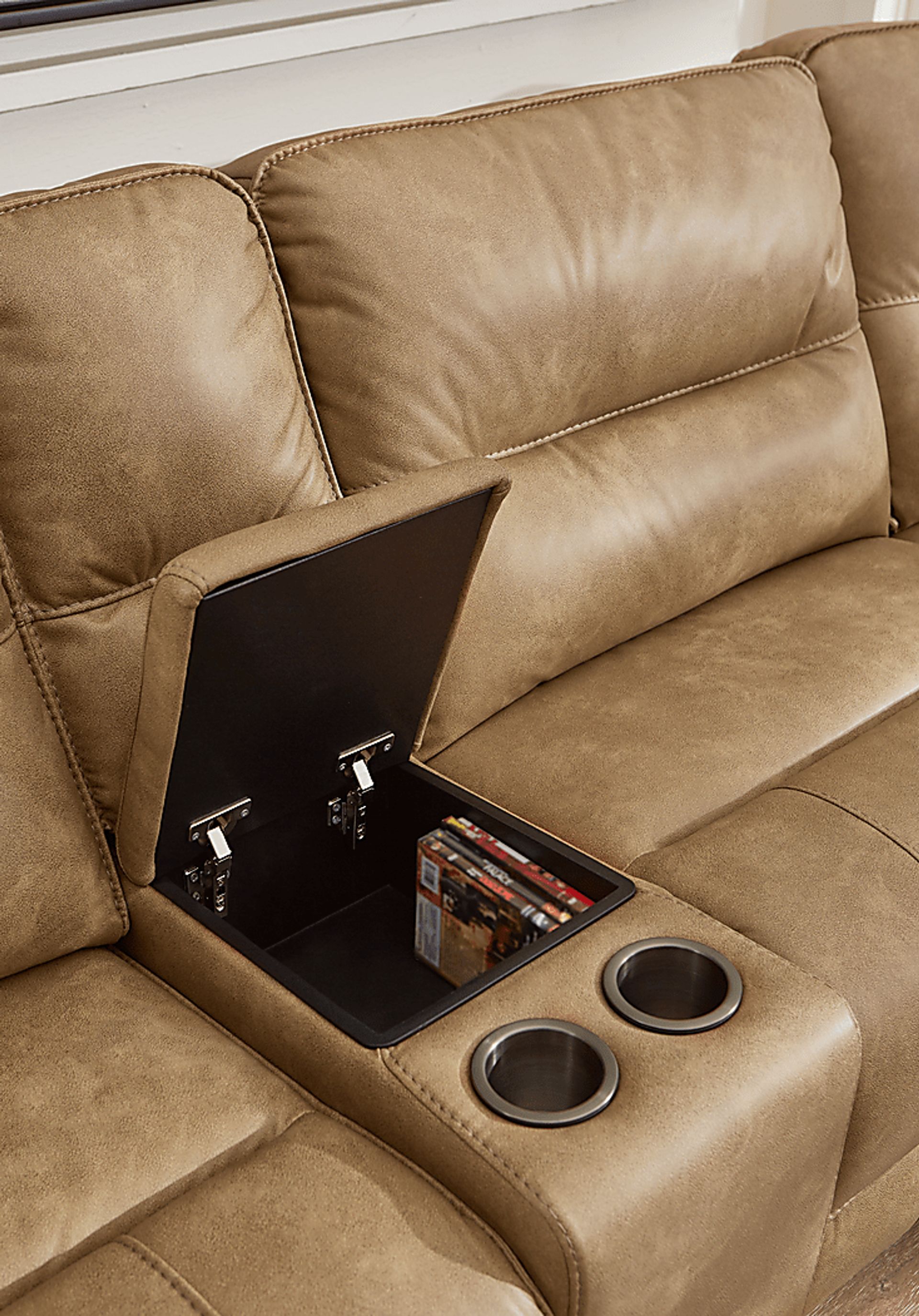 Caranova Camel 6 Pc Dual Power Reclining Sectional - Image 4