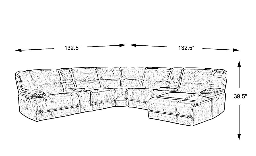 Caranova Camel 7 Pc Dual Power Reclining Sectional - Rooms To Go