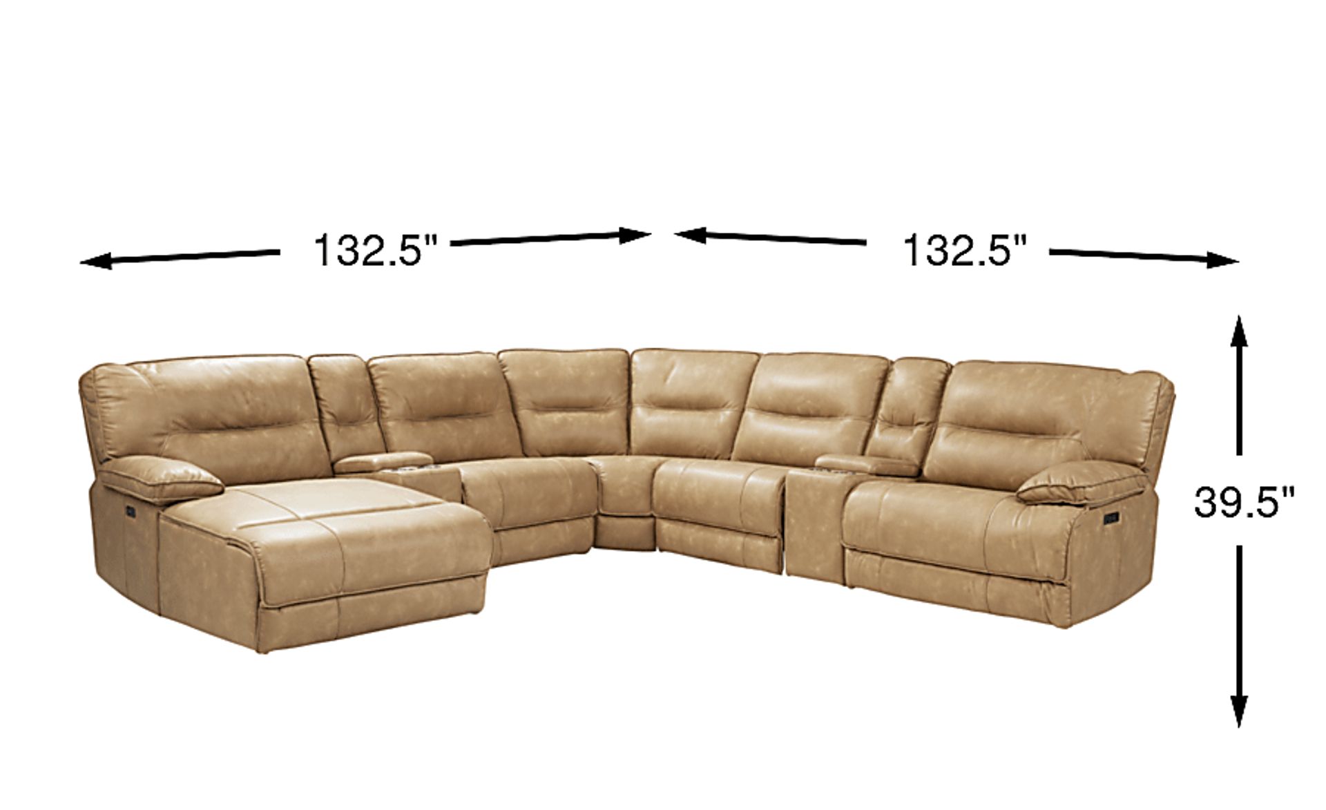Bertil Vallien: 9 Rooms ボーエ・カムラス Caranova Camel Brown Polyurethane Fabric 7 Pc Dual Power Reclining