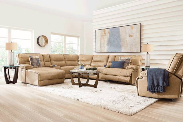 Caranova Camel 7 Pc Dual Power Reclining Sectional - Thumbnail - Image 2