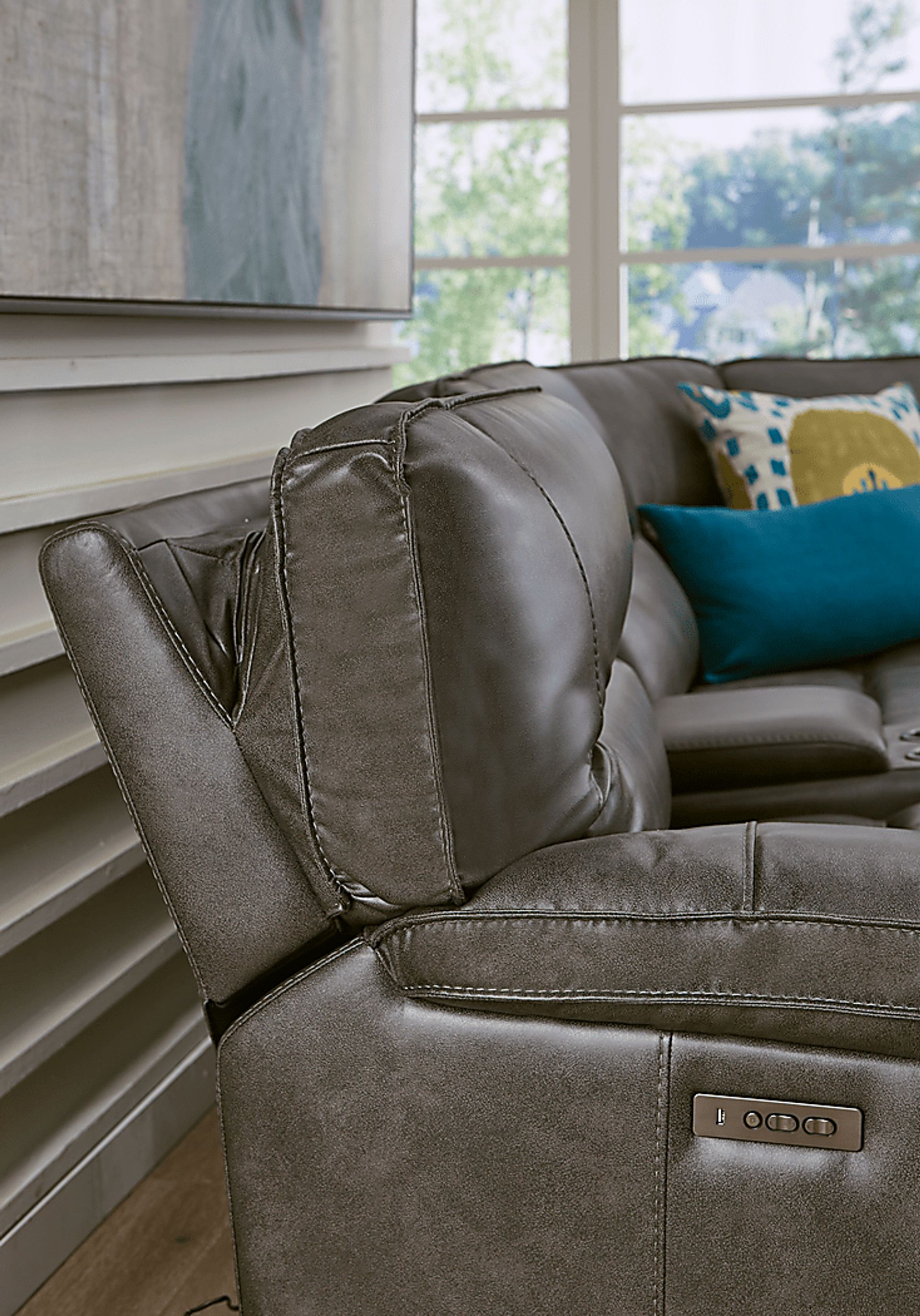 Caranova dark gray 6 pc dual power reclining sectional with chaise discount