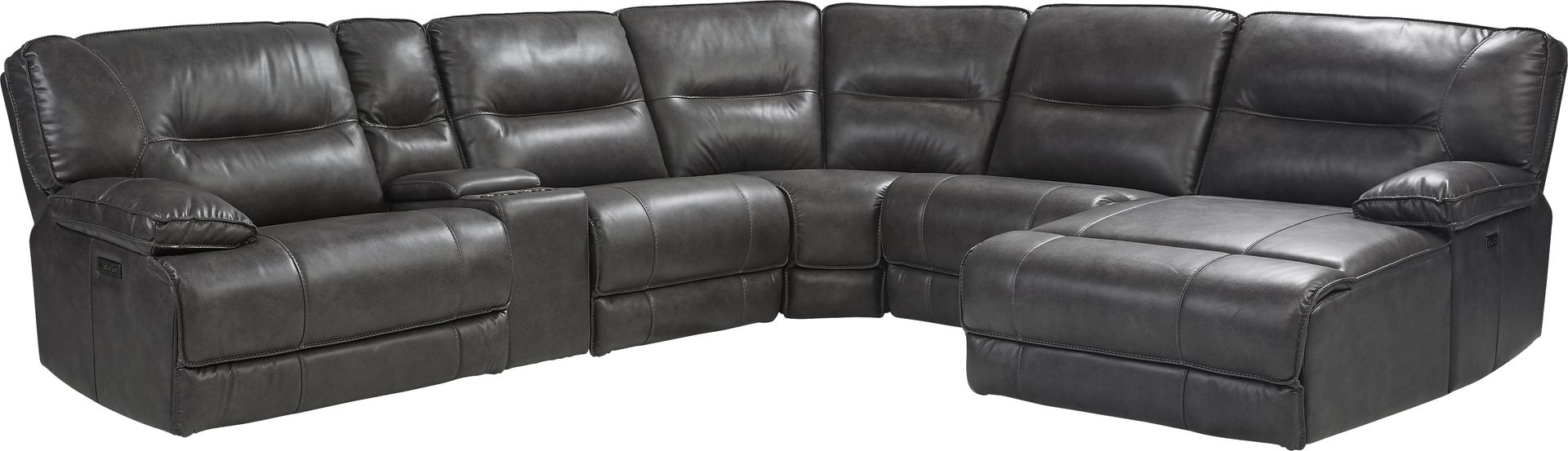 Caranova Dark Gray 9 Pc Dual Power Sectional Living Room - Image 2