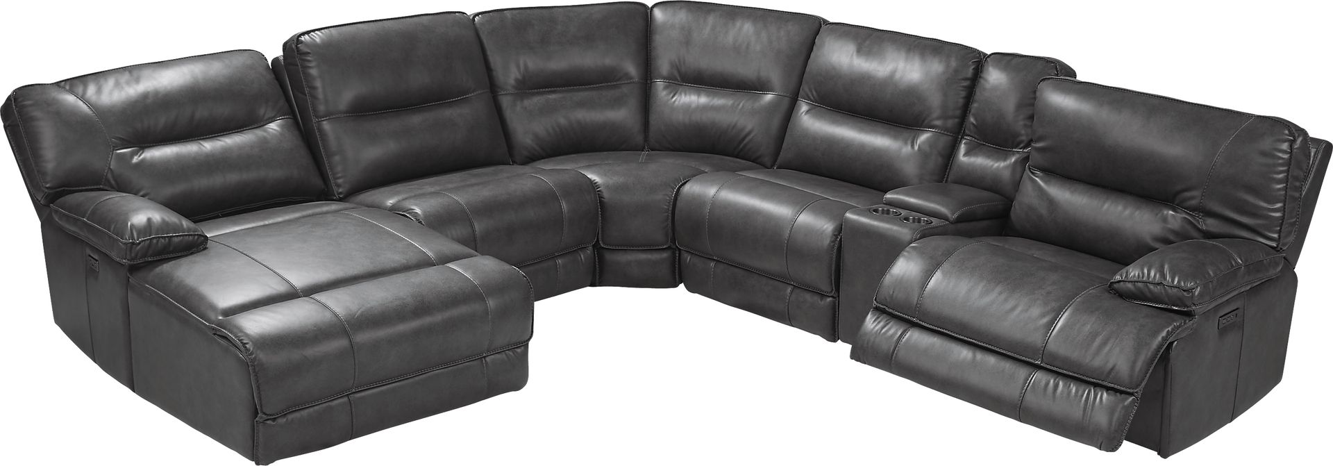 Caranova Dark Gray 8 Pc Dual Power Sectional Living Room Plus 70 in. TV - Image 3